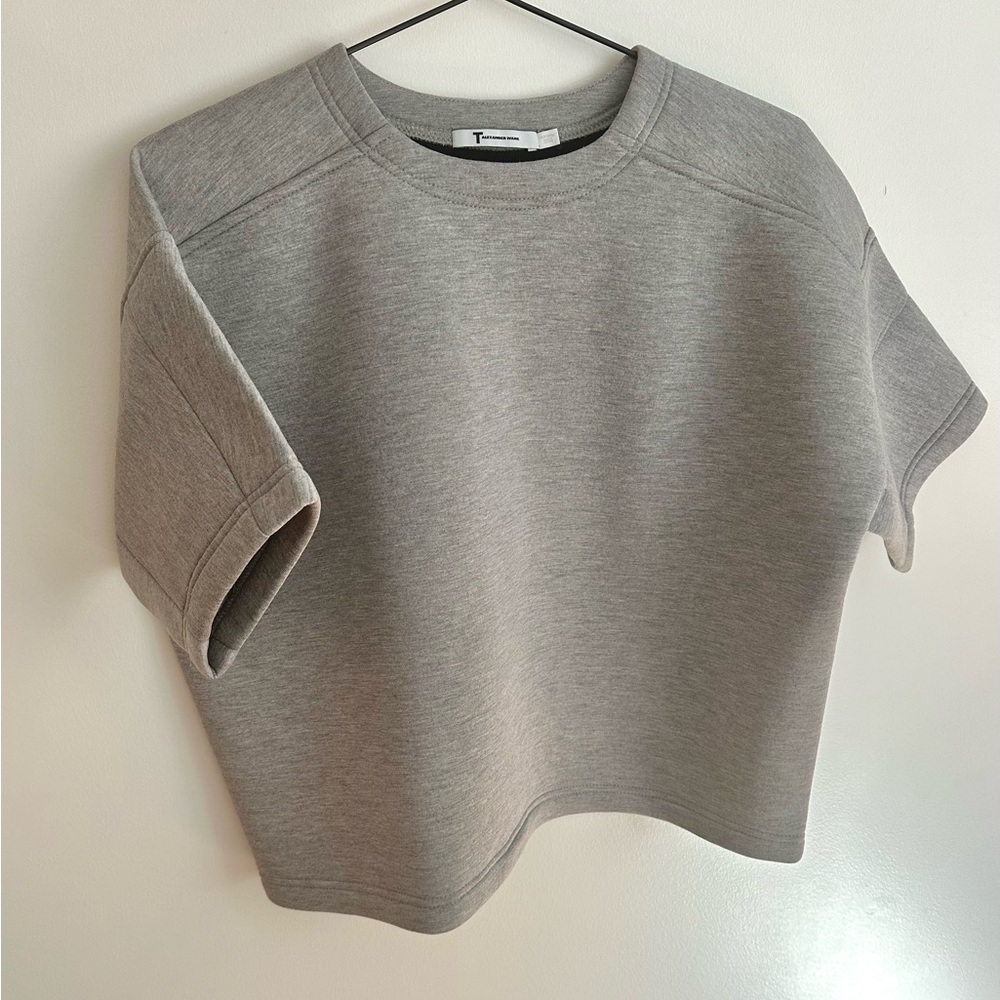 Alexander Wang Heather Gray Boxy Crewneck Sweatshirt